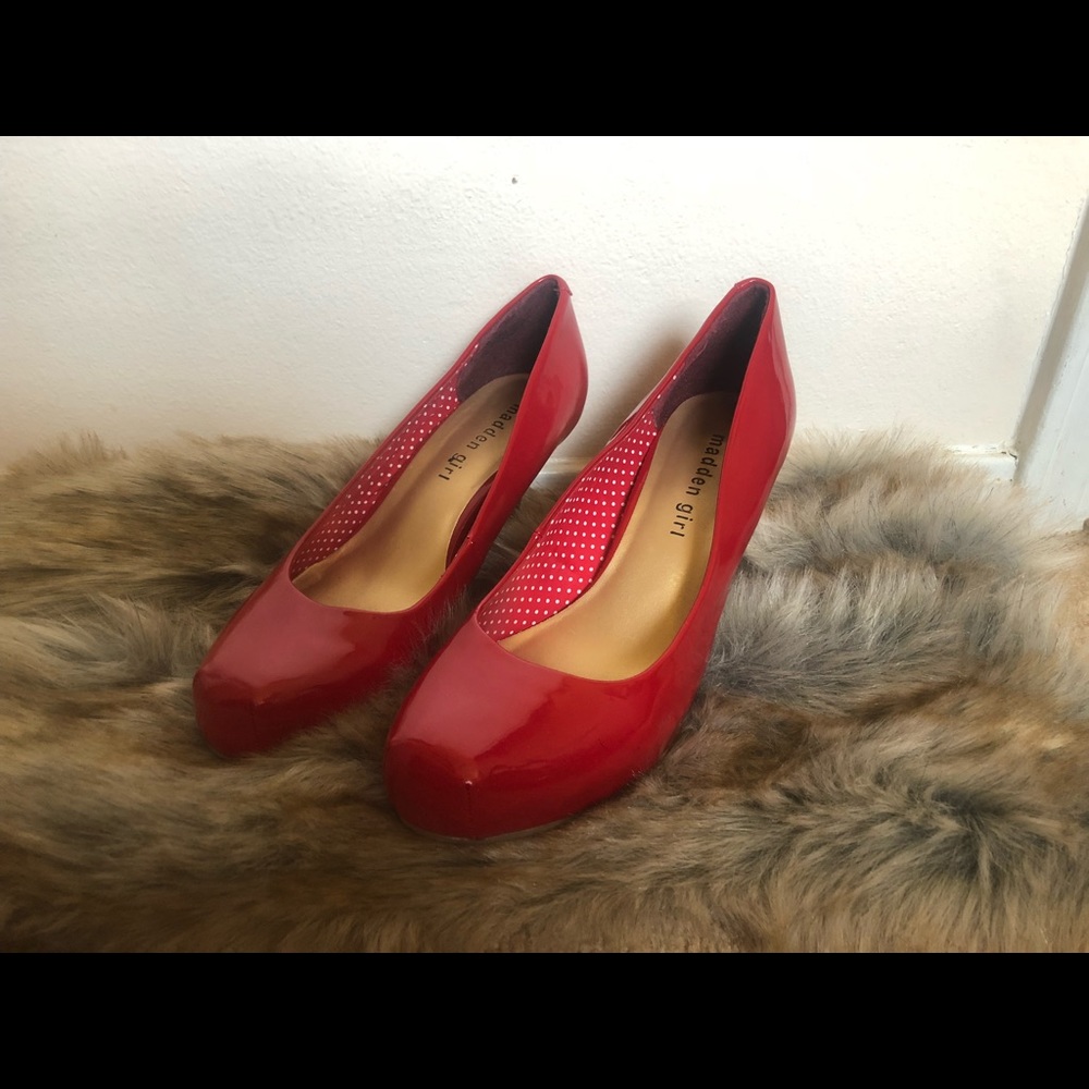 Madden Girl Red Patent Pumps